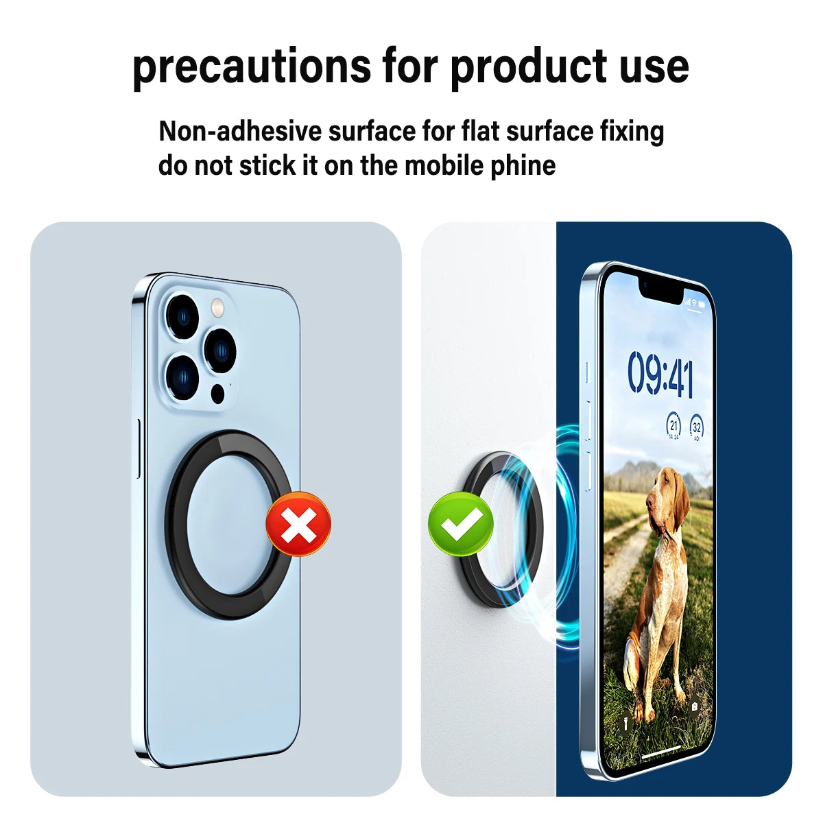Magnetic Ring Wall Holder for Iphone 15 14 13 Magnet Wall Mobile Phone Holder Magnetic Car Phone Stand Powerful Magnet Car Mount